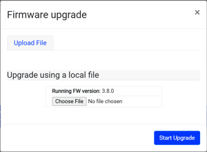 Firmware upgrade dialog