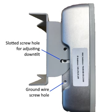 Side of K60 unit with mounting bracket