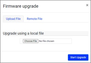 Firmware upgrade dialog