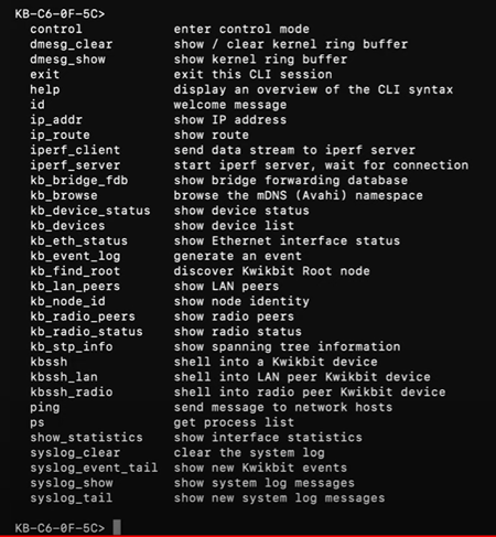 K60 CLI Info commands